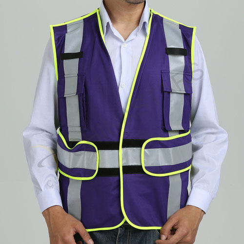 Gilet de sécurité violet non classé avec bande réfléchissante