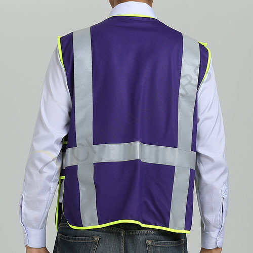 Gilet de sécurité violet non classé avec bande réfléchissante