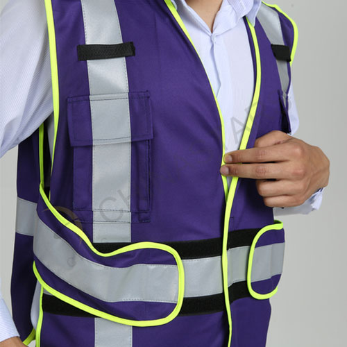 Gilet de sécurité violet non classé avec bande réfléchissante