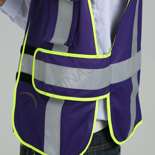 Purple Non-rated safety vest with reflective tape