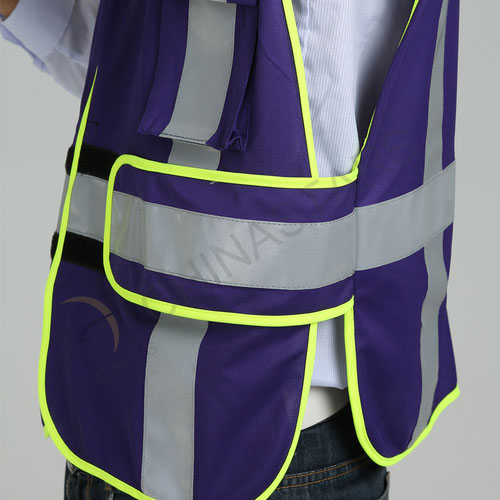 Gilet de sécurité violet non classé avec bande réfléchissante