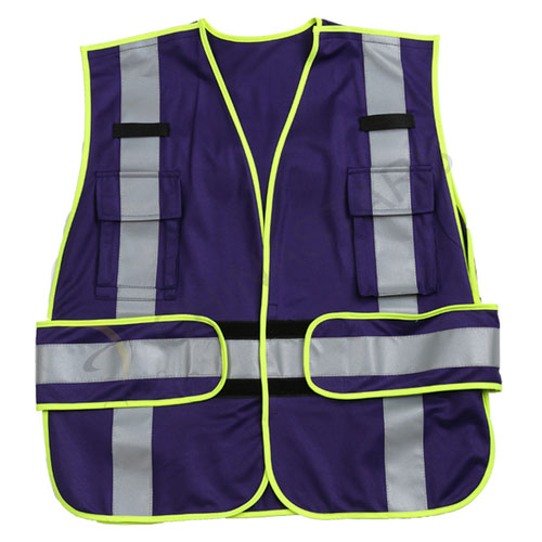 Gilet de sécurité violet non classé avec bande réfléchissante