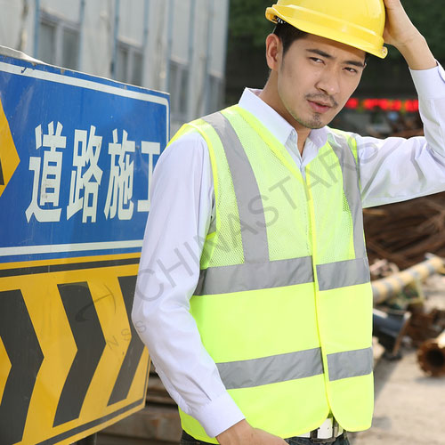 Mesh and solid  safety vest with reflective tape