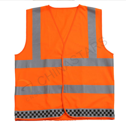 Customized orange reflective safety vest