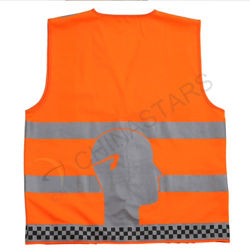 Customized orange reflective safety vest