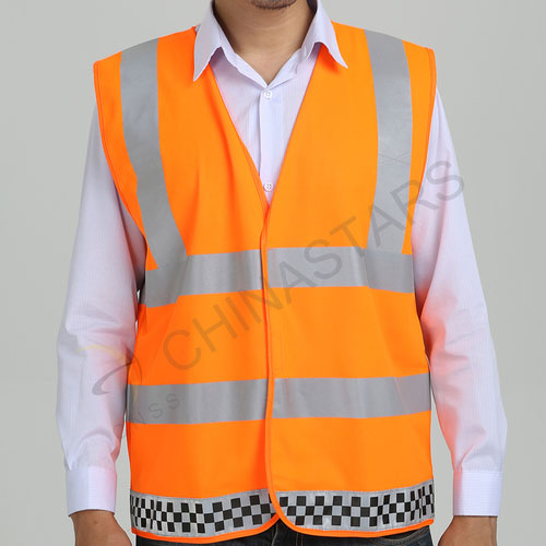 Customized orange reflective safety vest