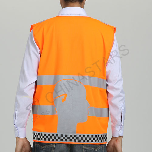 Customized orange reflective safety vest