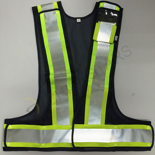 Reflective mesh vest with perforated reflective tape