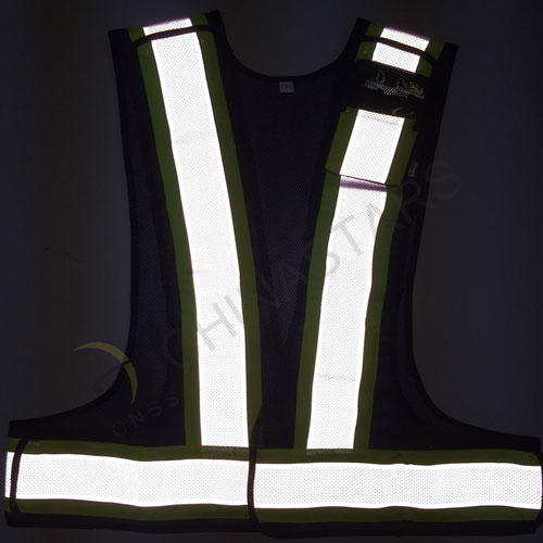 Reflective mesh vest with perforated reflective tape