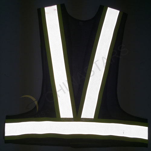 Reflective mesh vest with perforated reflective tape