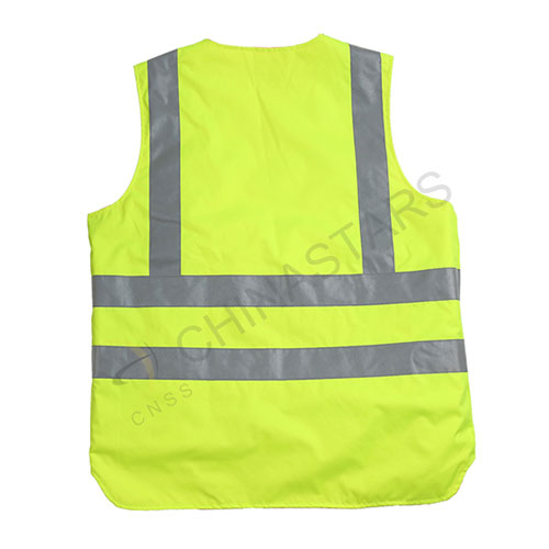 Reversible, double colored reflective safety vest