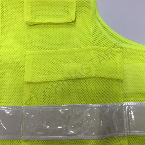Multi pockets safety vest with prismatic tape