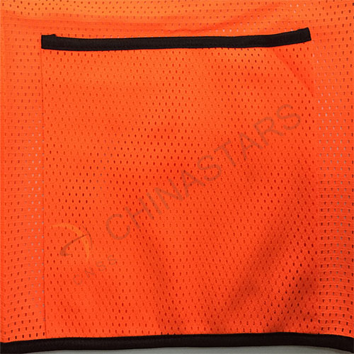 Orange reflective safety vest with mesh fabric