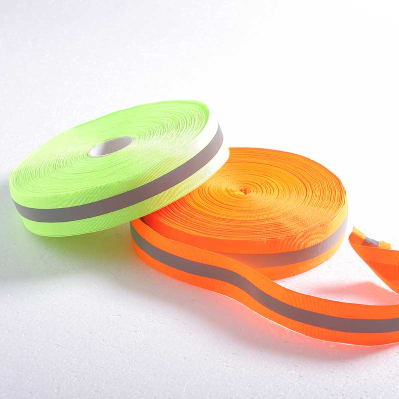 Iron-on reflective ribbon tape for clothing
