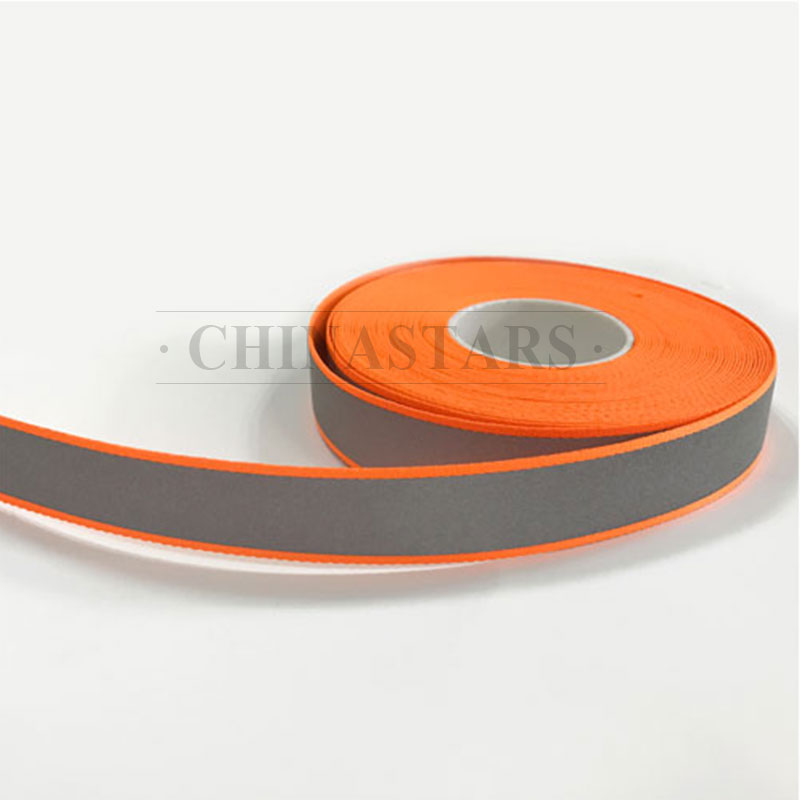 Iron-on reflective ribbon tape for clothing