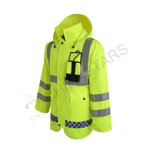 Highly reflective raincoat with mesh inner for workers