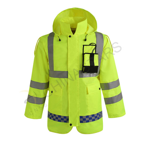  Highly reflective raincoat with mesh inner for workers