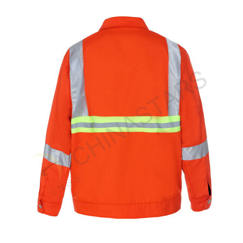 Reflective jacket in fluorescent orange