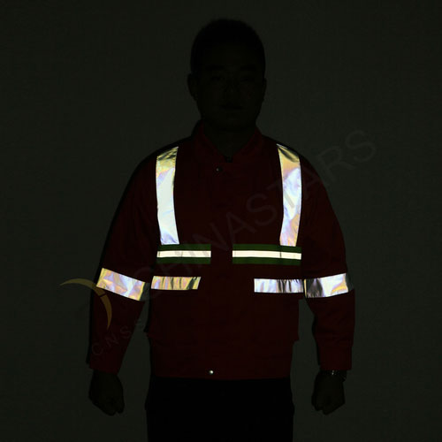 Reflective jacket in fluorescent orange