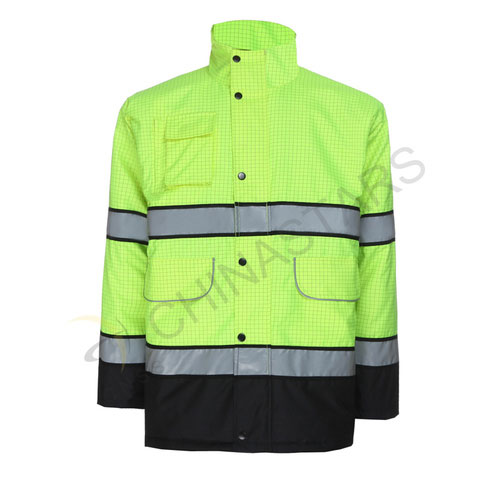 Veste réfléchissante à carreaux verts avec poche intérieure