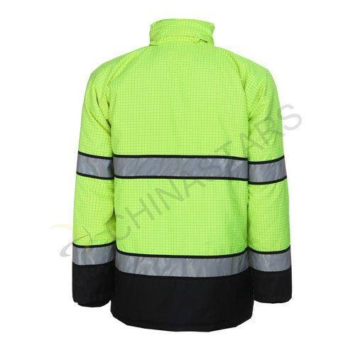 Veste réfléchissante à carreaux verts avec poche intérieure