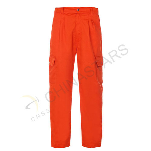 Pantaloni arancioni fluorescenti ad alta visibilità