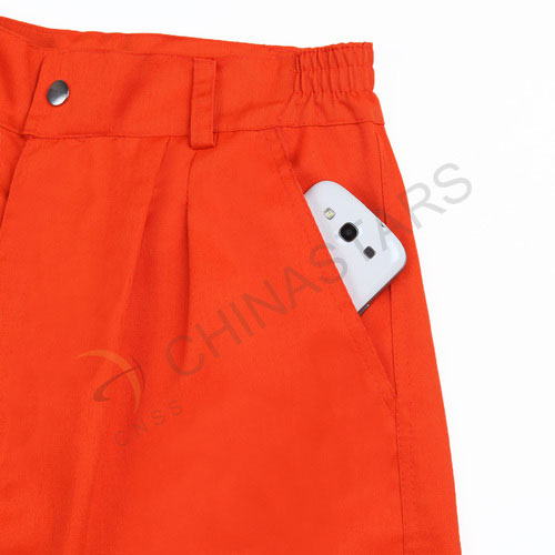 Pantaloni arancioni fluorescenti ad alta visibilità