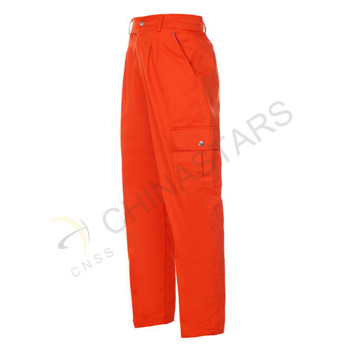 Pantaloni arancioni fluorescenti ad alta visibilità