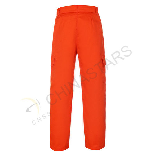 Pantaloni arancioni fluorescenti ad alta visibilità