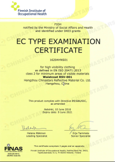 EN ISO 20471:2013 class 2 for safety vest