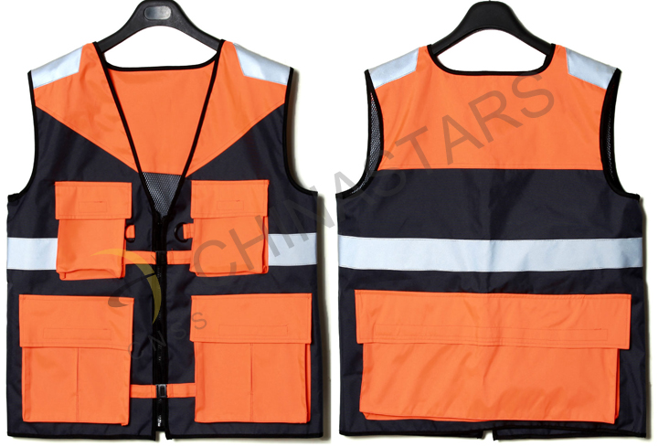 Soldiers in safety vest on Military Parade