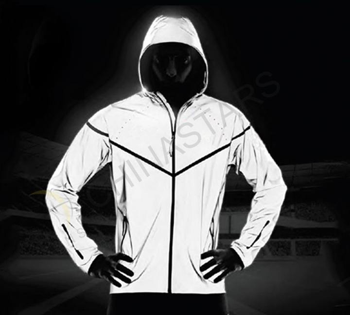 Reflective material for outdoor clothing 