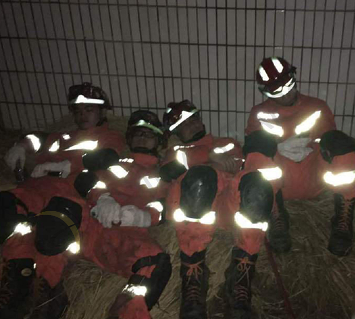 firefighter with reflective coverall