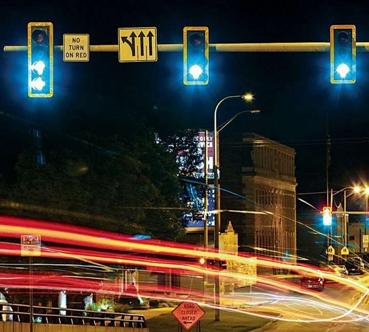 Reflective tape placed to reduce traffic accident