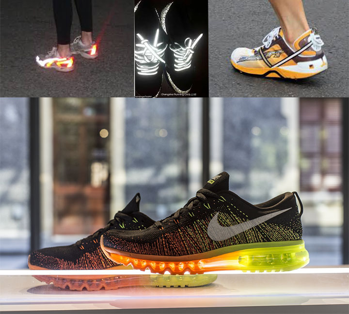 Shoes with reflective strips for you safety