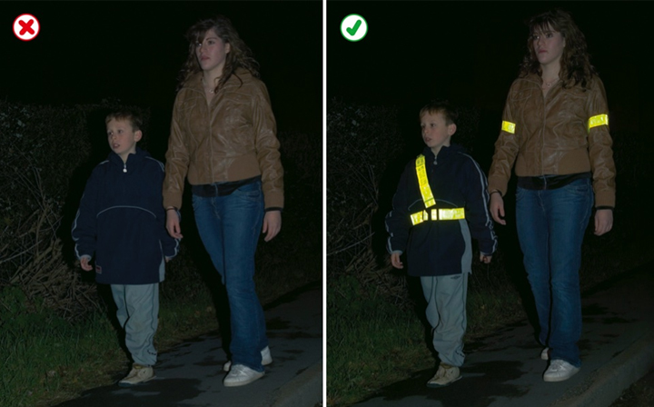 Night clothing made by reflective material