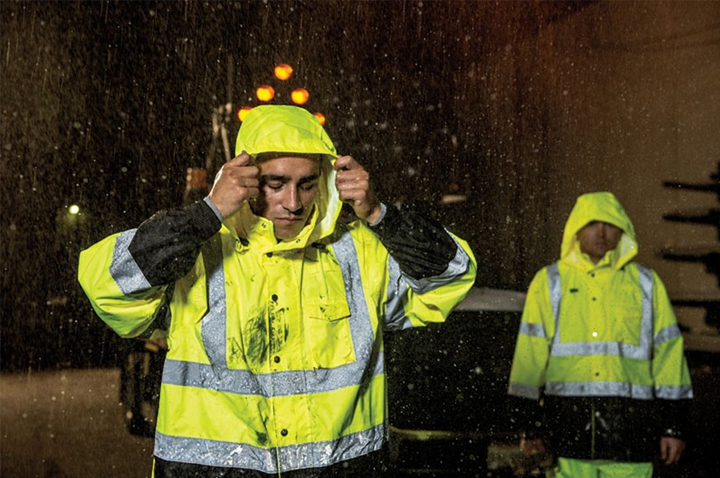 Be prepared with high visibility rainwear