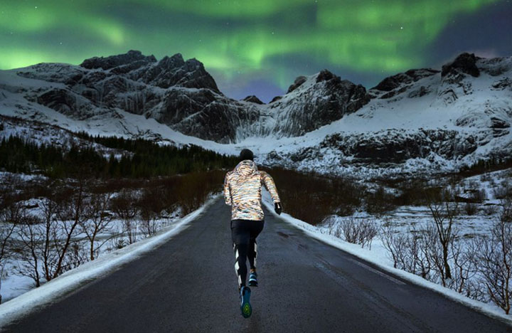 Fashion running wear made with reflective tape
