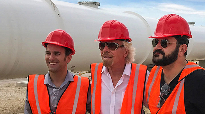 Richard visit hyperloop with wearing reflective vest