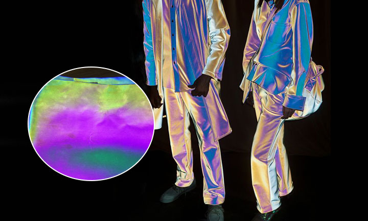 New soft holographic reflective fabric