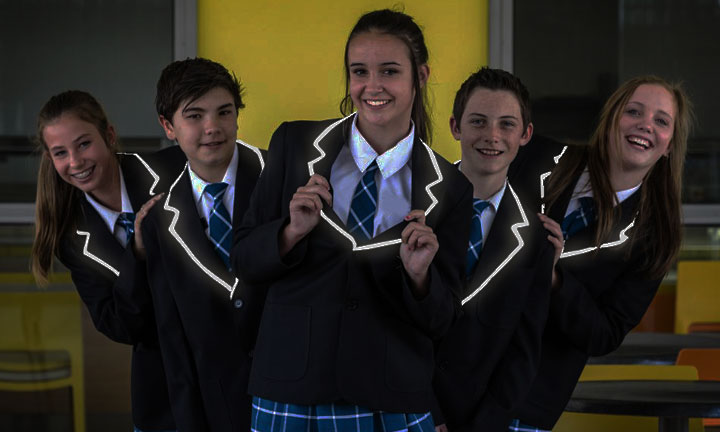 School uniforms use reflective materials