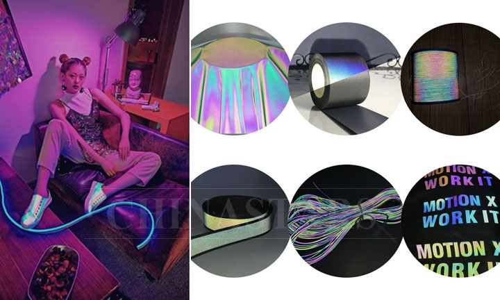 Rainbow reflective fabric