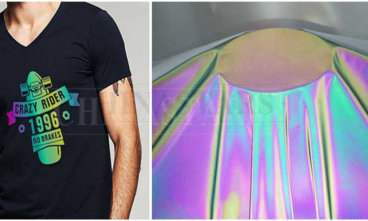 rainbow reflective fabric