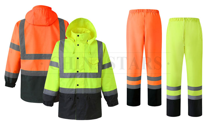 High visibility reflective rainwear