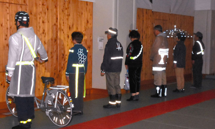 Reflective clothing fashion show for the elderly