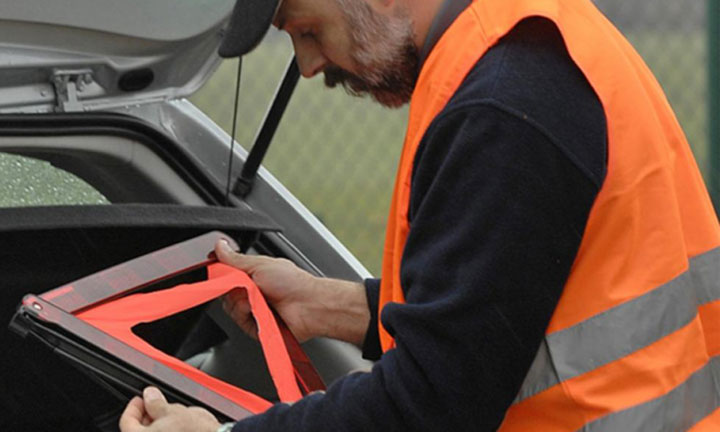 Always stow the safety vest within reach in the car