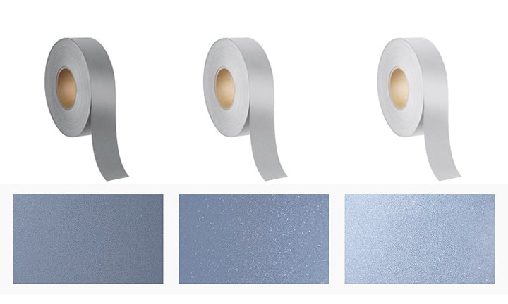different brightness of reflective tape