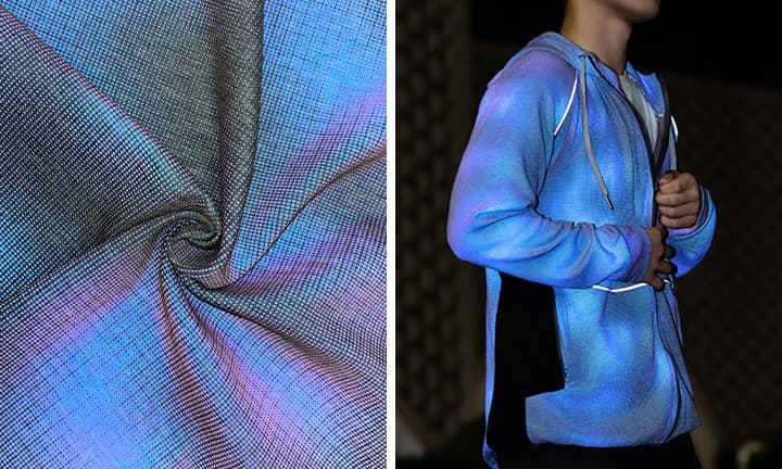 Knitted Reflective Print Fabric Soft Stretchy and Breathable