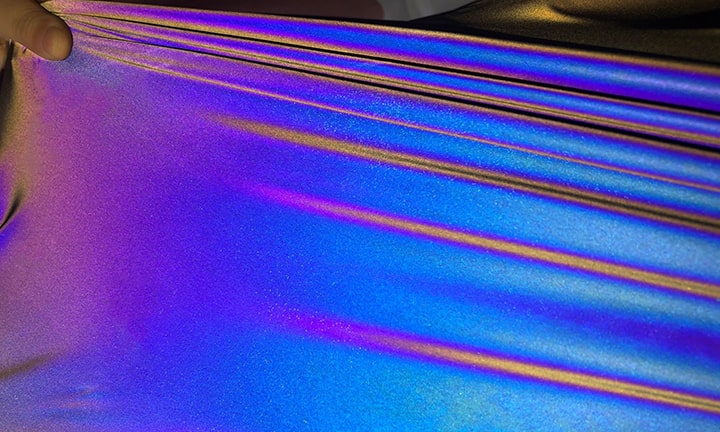 Tecido refletivo arco-íris spandex