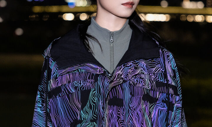 print reflective outerwear